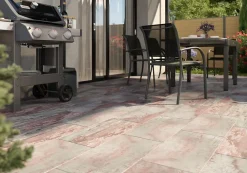 Carrelage sol extérieur effet pierre beige rosé L.60 x l.30 cm x ép.9 mm, Denali- Carrelage Extérieur Et Terrasse