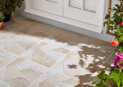 Carrelage sol extérieur effet pierre tons beiges L.42,04 x l.42,04 cm x ép.7,4 mm, Piazza- Carrelage Extérieur Et Terrasse