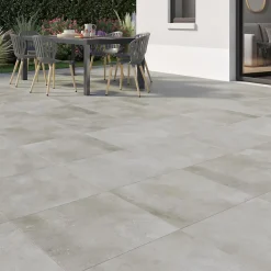 Carrelage sol extérieur effet béton gris L.60 x l.60 cm x ép.20 mm, Rohe- Carrelage Extérieur Et Terrasse