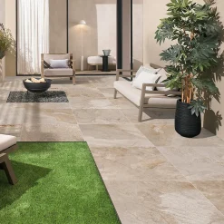Carrelage Extérieur Et Terrasse<Carrelage sol extérieur effet pierre beige L.60 x l.60 cm x ép.9 mm, Denali