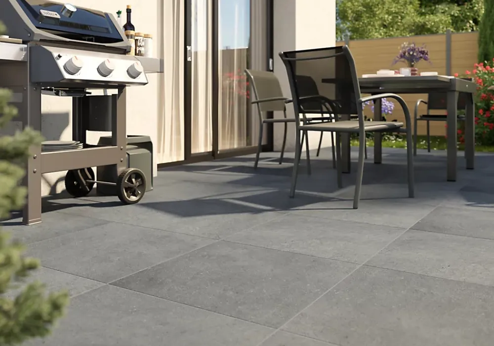 Carrelage Extérieur Et Terrasse<Carrelage sol extérieur effet béton gris foncé mat L.60 x l.60 cm x ép.9,5 mm, Rohe