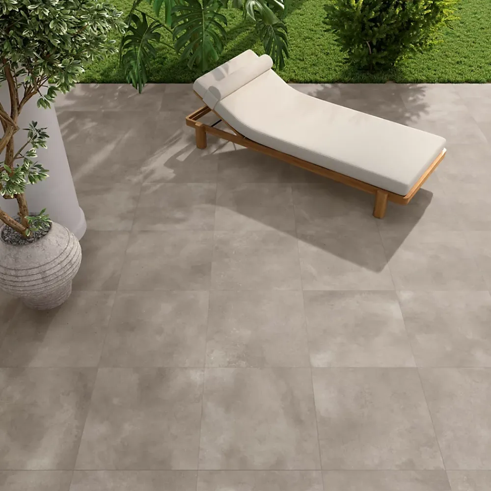 Alaplana Carrelage Extérieur Et Terrasse<Carrelage sol extérieur en grès cérame émaillé effet béton taupe l.60 x L.60 x ép.0.95 cm Rohe