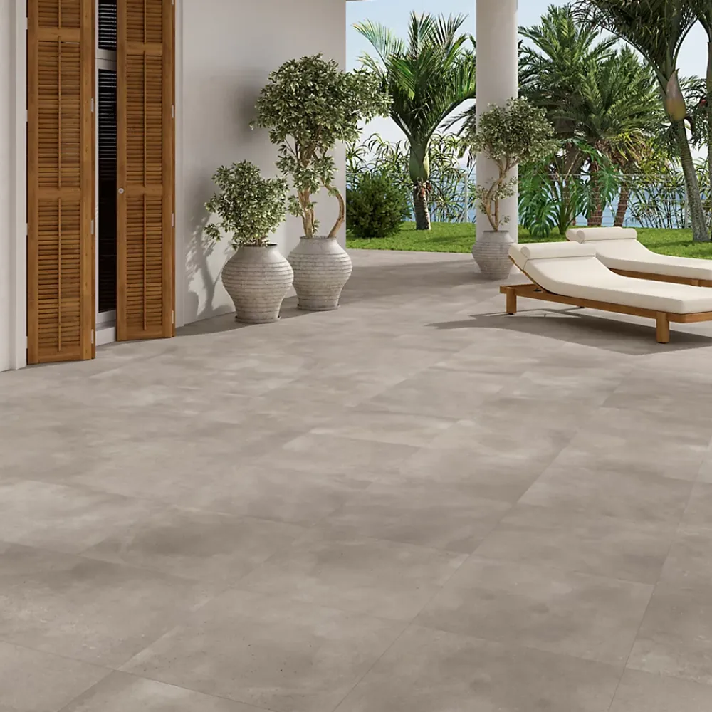 Alaplana Carrelage Extérieur Et Terrasse<Carrelage sol extérieur en grès cérame émaillé effet béton taupe l.60 x L.60 x ép.0.95 cm Rohe