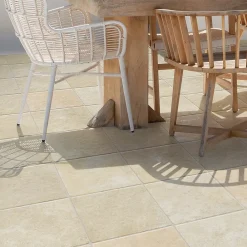 Frassinoro Carrelage sol extérieur en grès cérame émaillé effet pierre beige l.30 x L.30 x ép.0,9 cm Sunstone- Carrelage Extérieur Et Terrasse