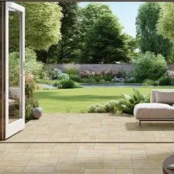 Frassinoro Carrelage sol extérieur en grès cérame émaillé effet pierre beige l.30 x L.30 x ép.0,9 cm Sunstone- Carrelage Extérieur Et Terrasse