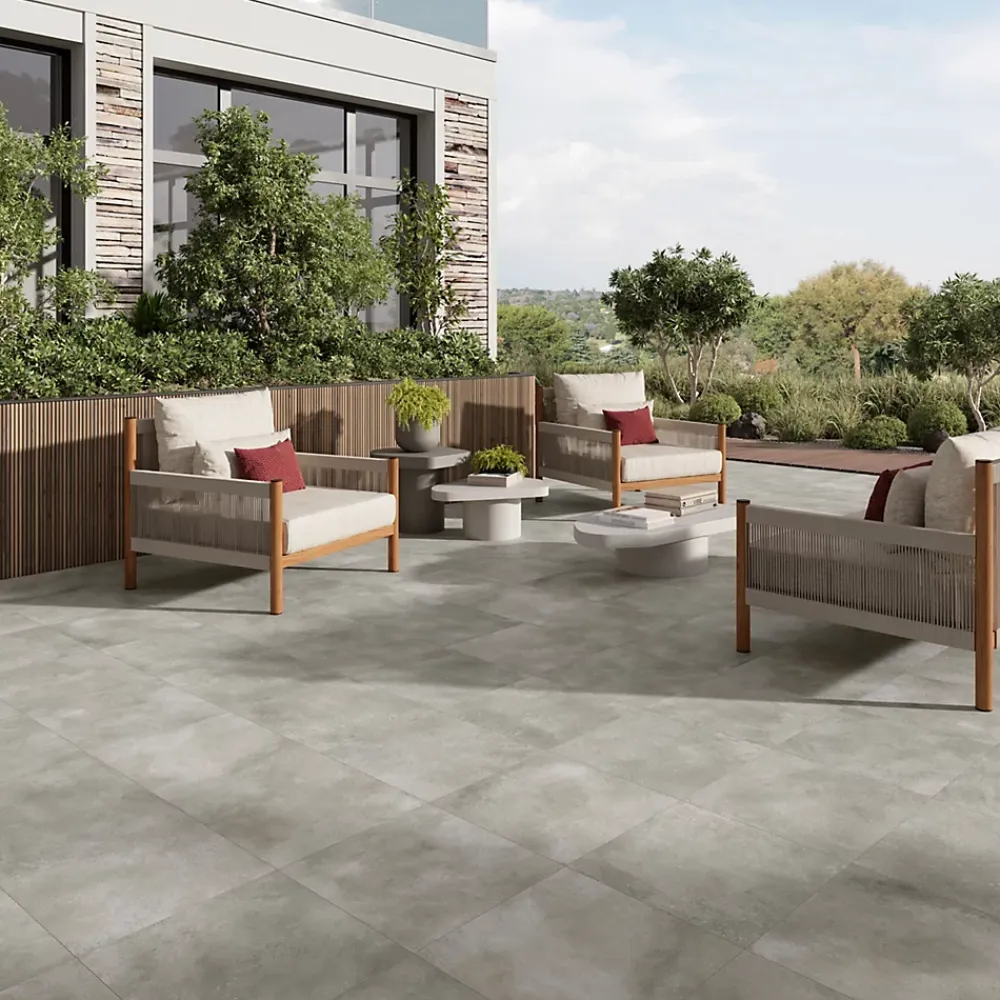 Alaplana Carrelage Extérieur Et Terrasse<Carrelage sol extérieur en grès cérame émaillé effet béton gris l.45 x L.45 x ép.0.85 cm Rohe