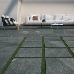 Ecoceramic Carrelage Extérieur Et Terrasse<Carrelage sol extérieur en grès cérame émaillé effet pierre anthracite l.60 x L.60 x ép.2 cm Pietra