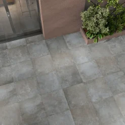 GoodHome Carrelage sol extérieur en grès cérame émaillé effet pierre anthracite l.60 x L.60 x ép.2 cm Arina- Carrelage Extérieur Et Terrasse