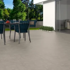 Ecoceramic Carrelage sol extérieur en grès cérame émaillé effet béton gris perle l.30 x L.60 x ép. 0.9cm Bauha- Carrelage Extérieur Et Terrasse