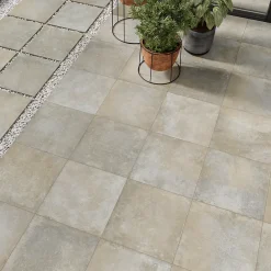 GoodHome Carrelage Extérieur Et Terrasse<Carrelage sol extérieur en grès cérame émaillé effet pierre taupe l.60 x L.60 x ép.2 cm Arina