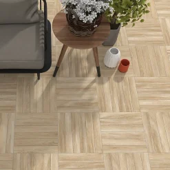 Ecoceramic Carrelage sol extérieur en grès cérame émaillé effet chêne miel l.45 x L.45 x 0.95 cm Deckland- Carrelage Extérieur Et Terrasse