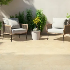 Carrelage Extérieur Et Terrasse<Carrelage sol extérieur en grès cérame émaillé effet travertin beige l.60 x L.60 x ép.0.74 cm Traverno