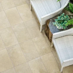 Mykonos Carrelage sol extérieur en grès cérame émaillé effet pierre beige l.30 x L.50 x ép.0,9 cm Sunstone- Carrelage Extérieur Et Terrasse