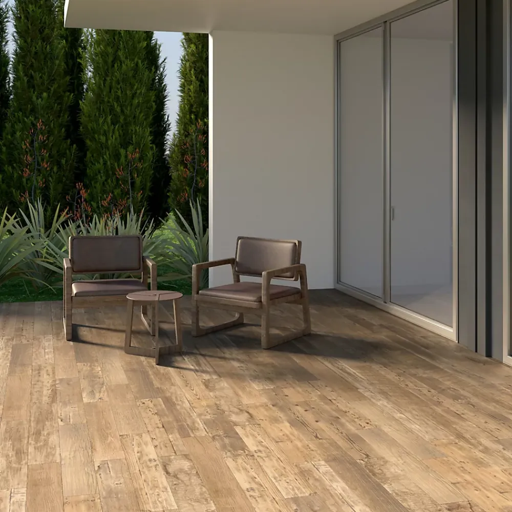 Ecoceramic Carrelage sol extérieur en grès cérame émaillé effet bois naturel l.15 x L.90 x ép.0,86 cm Timberlane- Carrelage Extérieur Et Terrasse