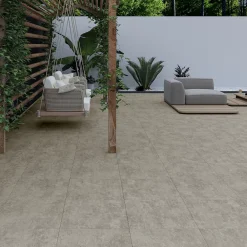 Ecoceramic Carrelage Extérieur Et Terrasse<Carrelage sol extérieur en grès cérame émaillé effet béton gris perle l.60 x L.60 x ép. 0.9cm Bauha