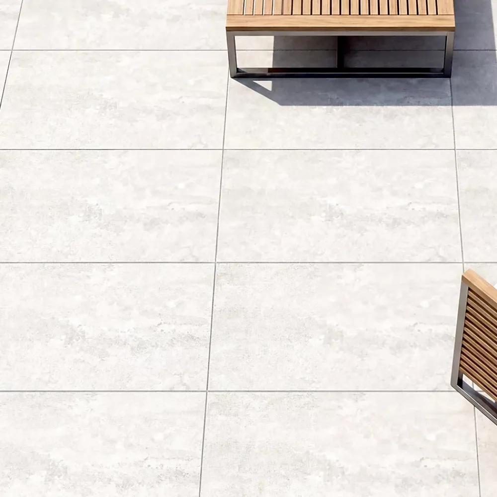 GoodHome Carrelage sol extérieur gris effet pierre L.60 x l.30 cm x ép.8,7 mm, Volfy- Carrelage Extérieur Et Terrasse