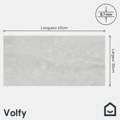 GoodHome Carrelage sol extérieur gris effet pierre L.60 x l.30 cm x ép.8,7 mm, Volfy- Carrelage Extérieur Et Terrasse