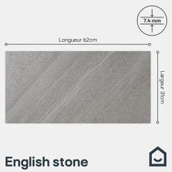 Carrelage Extérieur Et Terrasse<Carrelage sol extérieur grège effet pierre L.62 x l.31 cm x ép.7,4 mm, English Stone