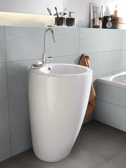 GoodHome Carrelage sol gris foncé effet béton L.60 x l.60 cm x ép.10 mm, Smooth- Carrelage Mural Effet Béton|Carrelage Mural Pour Douche