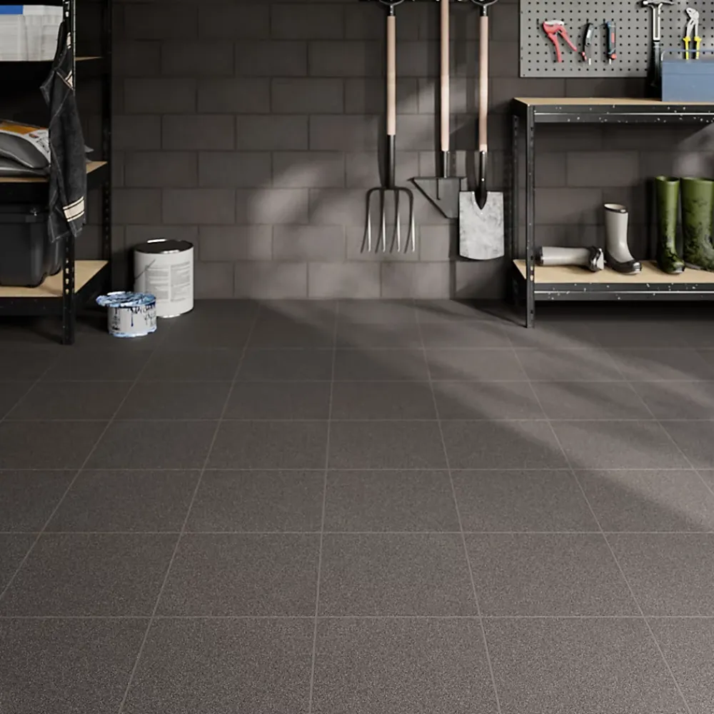 Carrelage Mural Effet Pierre|Carrelage Sol Effet Pierre<Carrelage sol intérieur anthracite L.33,3 x l.33,3 cm x ép.7 mm, Porphyre