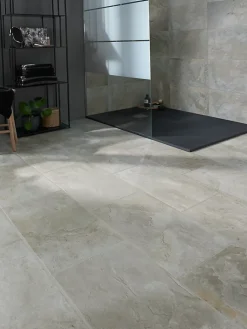 GoodHome Carrelage Mural Pour Wc|Carrelage Mural Pour Salle De Bains<Carrelage sol intérieur beige effet pierre 61,5 x l.30,8 cm x ép.8 mm, Shaded