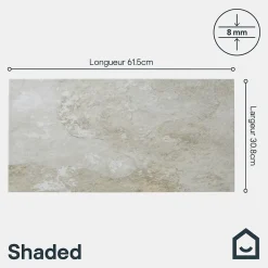 GoodHome Carrelage Mural Pour Wc|Carrelage Mural Pour Salle De Bains<Carrelage sol intérieur beige effet pierre 61,5 x l.30,8 cm x ép.8 mm, Shaded