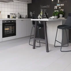 GoodHome Carrelage sol intérieur blanc effet béton L.60 x l.30 cm x ép.10 mm, Smooth- Carrelage Mural Effet Béton|Carrelage Mural Pour Douche