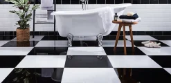 GoodHome Carrelage sol intérieur blanc poli brillant L.60 x l.60 cm x ép.9,5 mm, Latinie- Carrelage Mural Pour Wc|Carrelage Sol Pour Wc