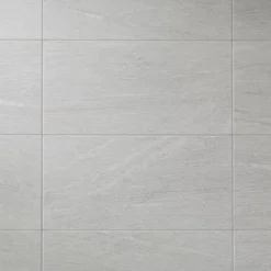 GoodHome Carrelage Mural Pour Cuisine|Carrelage Mural Pour Salle De Bains<Carrelage sol intérieur blanc effet pierre satin L.60 x l.30 cm x ép.8 mm, Natural