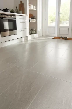 GoodHome Carrelage Mural Pour Cuisine|Carrelage Mural Pour Salle De Bains<Carrelage sol intérieur blanc effet pierre satin L.60 x l.30 cm x ép.8 mm, Natural