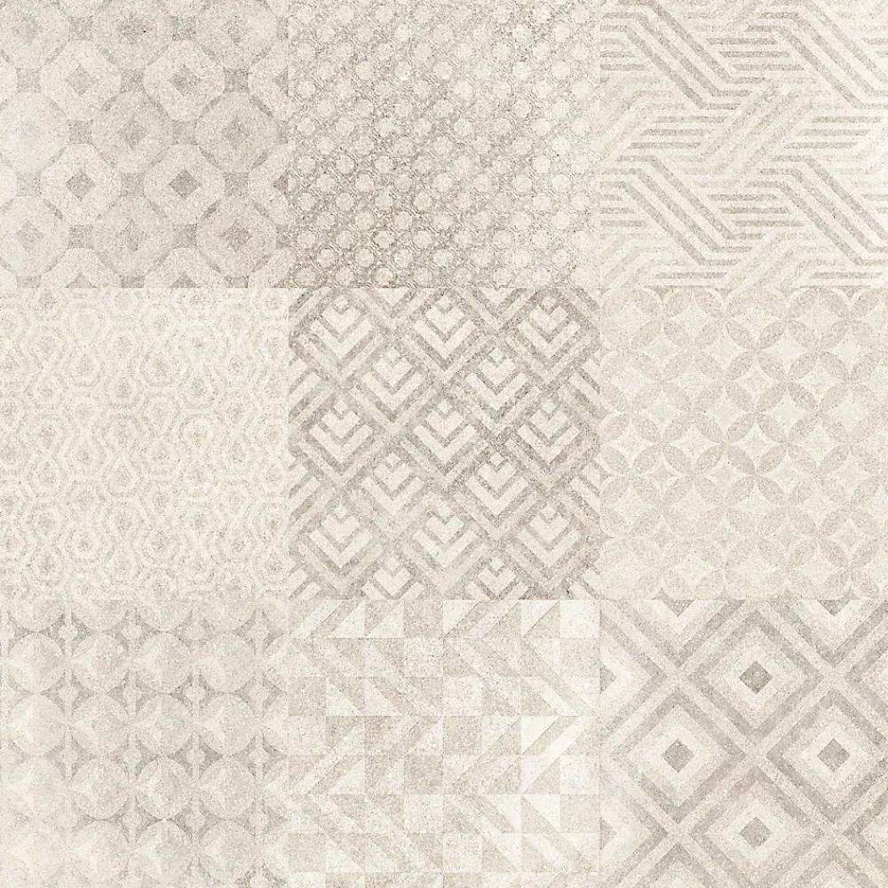 GoodHome Carrelage Mural Effet Carreaux De Ciment|Carrelage Sol Effet Carreaux De Ciment<Carrelage sol intérieur effet carreaux de ciment tons beiges et gris L.60 x l.60 cm x ép.9,5 mm, Kontainer