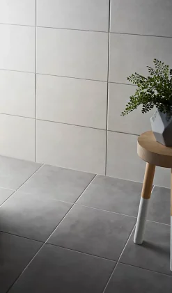 GoodHome Carrelage Mural Pour Wc|Carrelage Mural Pour Douche<Carrelage sol intérieur effet béton gris L.30,7 x l.30,7 cm x ép.7 mm, Cimenti