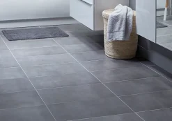 GoodHome Carrelage Mural Effet Béton|Carrelage Sol Effet Béton<Carrelage sol intérieur effet béton anthracite L.61,7 x l.30,7 cm x ép.7,4 mm, Konkrete
