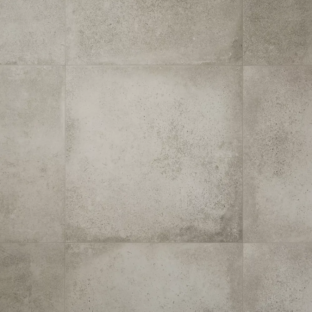 GoodHome Carrelage Mural Pour Wc|Carrelage Mural Effet Béton<Carrelage sol intérieur gris clair effet béton L.60 x l.60 cm x ép.9,5 mm, Kontainer