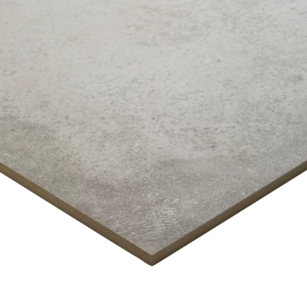 GoodHome Carrelage Mural Pour Wc|Carrelage Mural Effet Béton<Carrelage sol intérieur gris clair effet béton L.60 x l.60 cm x ép.9,5 mm, Kontainer