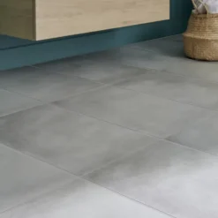 GoodHome Carrelage Mural Effet Béton|Carrelage Sol Effet Béton<Carrelage sol intérieur gris effet béton L.60 x l.30 cm x ép.10 mm, Smooth