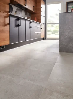 GoodHome Carrelage Mural Effet Béton|Carrelage Sol Effet Béton<Carrelage sol intérieur gris effet béton L.60 x l.60 cm x ép.10 mm, Smooth