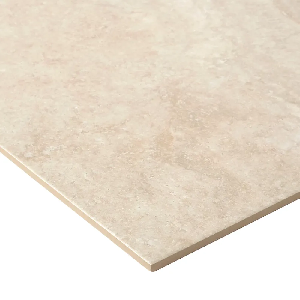 Alaplana Carrelage sol intérieur porcelaine effet pierre beige mat L.60 x l.60 cm x ép.9,5 mm, Nor- Carrelage Mural Effet Pierre|Carrelage Mural Pour Douche