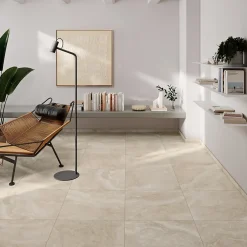 Alaplana Carrelage sol intérieur porcelaine effet pierre beige mat L.60 x l.60 cm x ép.9,5 mm, Nor- Carrelage Mural Effet Pierre|Carrelage Mural Pour Douche
