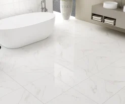 Velloza Carrelage sol/mur effet marbre blanc brillant CLASSIC CORAL L.60 x l.60cm- Carrelage Sol Pour Pièce À Vivre|Carrelage Sol Effet Marbre