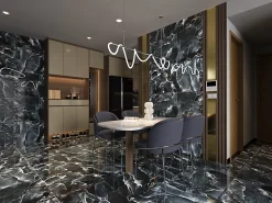 Velloza Carrelage sol/mur effet marbre brillant SUBLIME ONYX BLACK L.120 x l.60cm- Carrelage Sol Pour Salle De Bains|Carrelage Sol Pour Pièce À Vivre