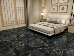 Velloza Carrelage sol/mur effet marbre brillant SUBLIME ONYX BLACK L.120 x l.60cm- Carrelage Sol Pour Salle De Bains|Carrelage Sol Pour Pièce À Vivre