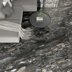 Bien Seramik Carrelage Sol Effet Marbre<Carrelage sol/mur effet marbre noir brillant Arion l.60 x L.120 cm