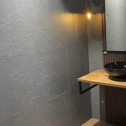 Bien Seramik Carrelage sol/mur effet pierre anthracite mat Crag Anthracite l.60 x L.120 cm- Carrelage Sol Uni