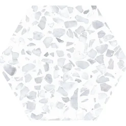 Allocarrelage Carrelage Sol Effet Terrazzo|Carrelage Sol Pour Cuisine<Carrelage Terrazzo Hexagonal 23x26 Riazza Blanc Gris