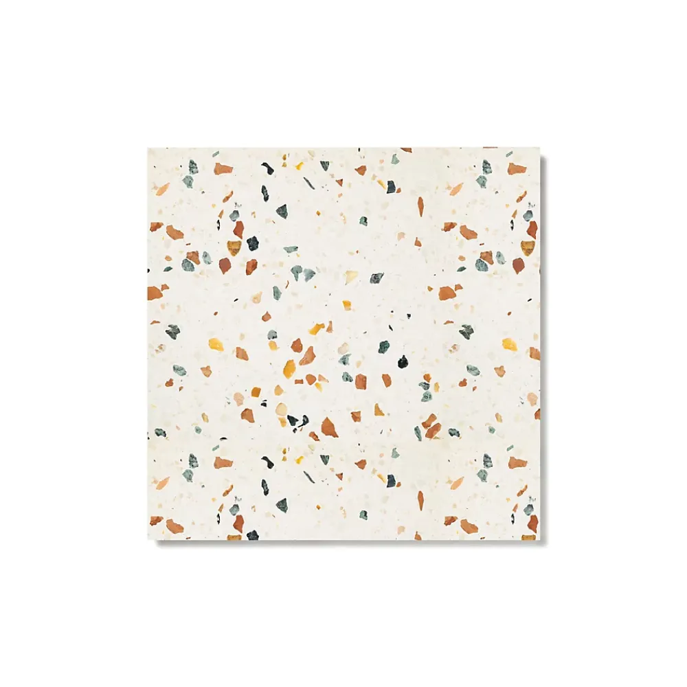 Ro'Ma Nature Carrelage Terrazzo véritable Roma 40x40x2 cm (lot de 1,28 m² soit 8 dalles) -- Carrelage Sol Effet Terrazzo
