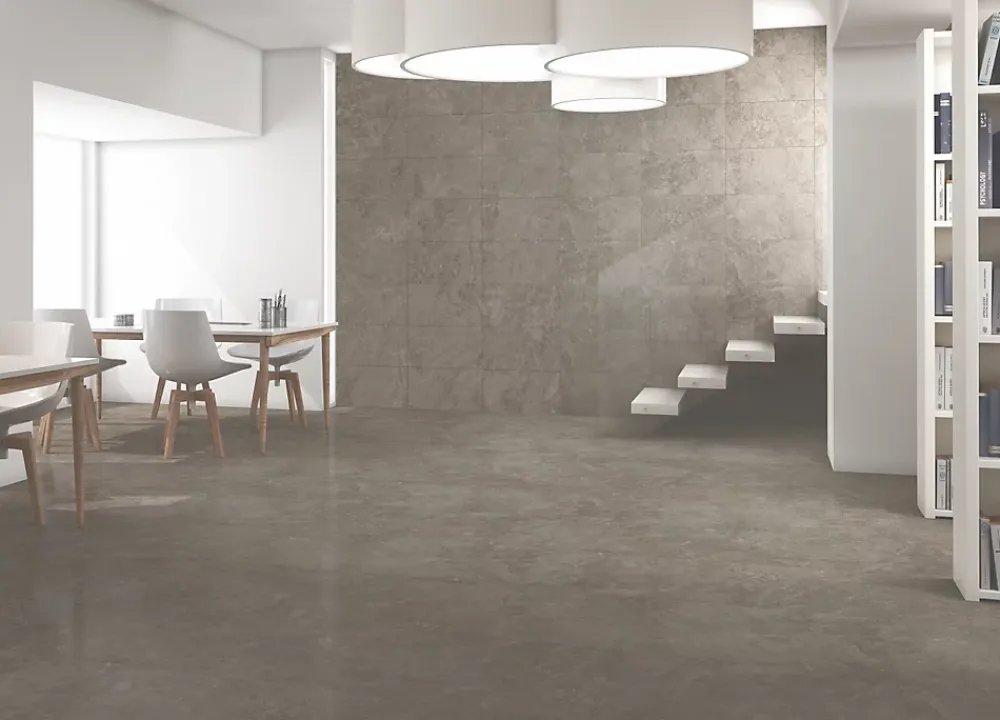 Cristacer Carrelage Titanium Brown - Mat 90 x 90cm ( vendu par boite de 1,62 m² )- Carrelage Sol Effet Pierre