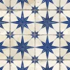 Ro'Ma Carrelage Carrelage Sol Effet Carreaux De Ciment<Carrelage Vintage effet Carreau ciment 3D Etoile Bleue et Fond Blanc 45x45x0,95 cm Sparta - Sol et mur intérieur - RO'MA CARRELAG