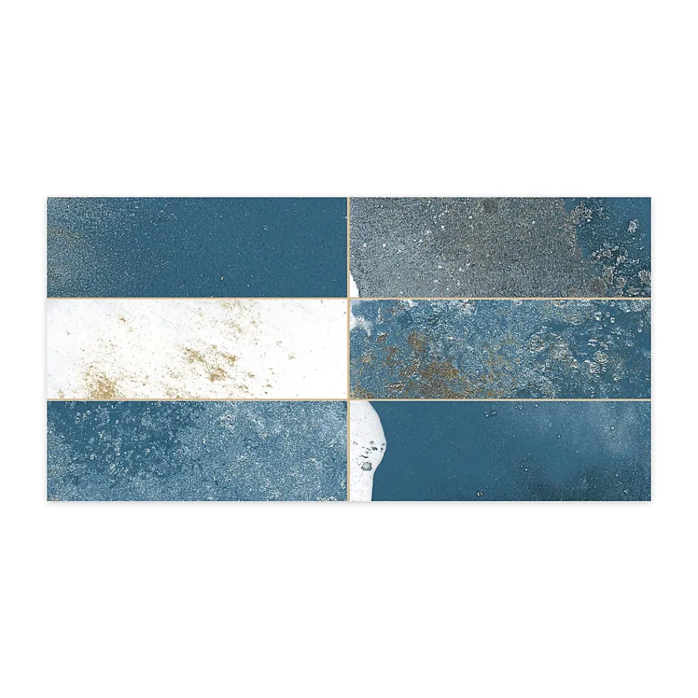 Ro'Ma Carrelage Carrelage Mural Pour Pièce À Vivre|Carrelage Mural Uni<Carrelage Vintage effet Zellige Bleu 40x20x1,03 cm Atelora - Mur intérieur -