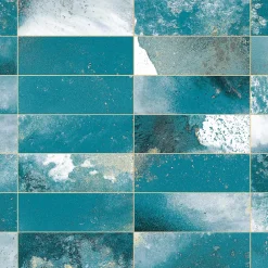 Ro'Ma Carrelage Carrelage Vintage effet Zellige Bleu/Vert 40x20x1,03 cm Atelora - Mur intérieur -- Carrelage Mural Uni